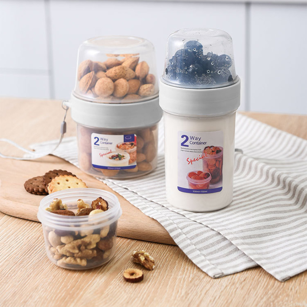Baby Food Snacks Yogurt - Taşınabilir Çift Katmanlı Gıda Saklama Kabı